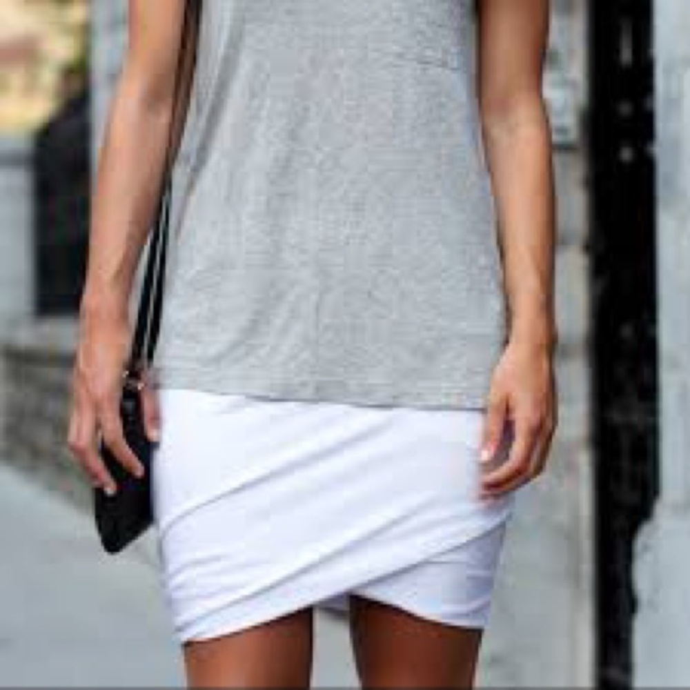 T by Alexander Wang white mesh twist skirt xs